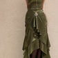 Grünes, figurbetontes, langes Ballkleid mit Spaghettiträgern, NV1965