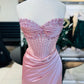 Robe de soirée longue en satin bleu, magnifique, brillante, exquise, perlée, élégante et sexy, fendue, robe de bal, robe de soirée nv4148