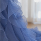 Blue gorgeous elegant strapless long ruffled tulle ball gown evening dress nv3441