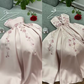 Pink Satin Embroidered Beaded Long Off Shoulder Short Sleeve Prom Dress Evening Dress Graduation Dress nv3000