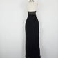 Robe de soirée longue en mousseline de soie noire, élégante et vintage, nv3549