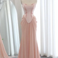 Trägerloses A-Linien-Ballkleid im Meerjungfrauen-Stil in Rosa, Abend- und Ballkleid nv1743