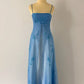 Robe de soirée longue en tulle, élégante et élégante, avec broderies et perles, bretelles spaghetti, bleu marine, nv3979