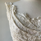 Robe de soirée longue en dentelle, élégante et élégante, blanche ivoire, avec perles exquises, nv3635