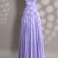 Lila Mode Elegant Exquisite Perlen Spaghettiträger A-Linie Langes Tüll Formales Ballkleid Abendkleid Partykleid nv3686