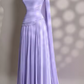 Lila Mode Elegant Exquisite Perlen Spaghettiträger A-Linie Langes Tüll Formales Ballkleid Abendkleid Partykleid nv3686