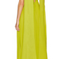Gelbgrünes, schlichtes, elegantes Tube-Top mit schulterfreiem, langem Chiffon-Ballkleid, Partykleid, Abendkleid mit Schal, NV2420