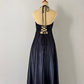 Robe de soirée longue en satin et tulle, élégante, dos nu, style vintage, noire et bordeaux, avec perles exquises, nv3743
