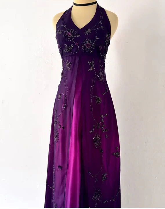 Robe de soirée longue en tulle violet, élégante et à la mode, avec bretelles exquises, robe de bal, robe de soirée, robe de bal, nv3977