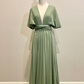 Grünes, modisches V-Ausschnitt-Trägerkleid, elegantes, langes Satin-Ballkleid, Abendkleid, Brautjungfernkleid, Ballkleid, nv3759