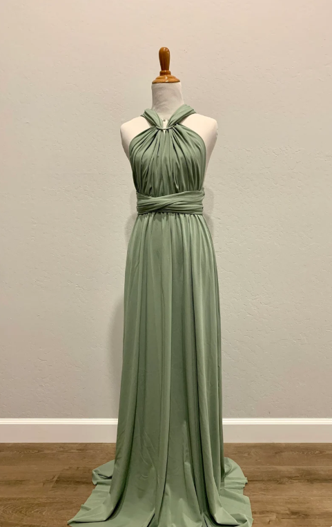 Grünes, modisches V-Ausschnitt-Trägerkleid, elegantes, langes Satin-Ballkleid, Abendkleid, Brautjungfernkleid, Ballkleid, nv3759