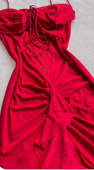 Rot Elegant Schöne Charmante Lange Chiffon Exquisite Perlen Ballkleid Abendkleid Partykleid Ballkleid nv3994