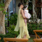 Gelb Mode Elegant Spaghetti Strap Lange Chiffon Ballkleid Abendkleid Hochzeit Gast Party Kleid Prom Kleid nv4022