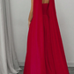 Rotes elegantes schulterfreies langes Chiffon-Ballkleid Abendkleid Hochzeitsgastkleid nv2617