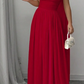 Rotes elegantes schulterfreies langes Chiffon-Ballkleid Abendkleid Hochzeitsgastkleid nv2617