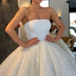 Glitzerndes trägerloses Ballkleid Brautkleider Glitzerndes Brautkleid Ballkleid nv252