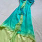 Robe de soirée longue en mousseline de soie, dégradé bleu-vert, exquise, strass, robe de soirée, nv4584