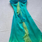 Robe de soirée longue en mousseline de soie, dégradé bleu-vert, exquise, strass, robe de soirée, nv4584