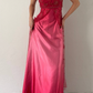 Robe de soirée longue en satin, dégradé rouge cerise, style rétro, avec perles exquises, robe de bal, robe de soirée, robe de bal, nv4585