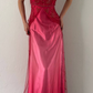 Robe de soirée longue en satin, dégradé rouge cerise, style rétro, avec perles exquises, robe de bal, robe de soirée, robe de bal, nv4585