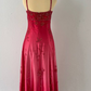 Robe de soirée longue en satin, dégradé rouge cerise, style rétro, avec perles exquises, robe de bal, robe de soirée, robe de bal, nv4585