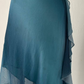Robe de soirée courte en mousseline de soie à strass bleus scintillants nv4587
