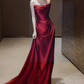 Red Elegant Beautiful Charming Long Satin Mermaid Slim Fit Floor-Length Trailing Ball Gown Evening Gown Party Dress Prom Gown nv3991