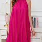 Robe de soirée courte rose à licou, robe de soirée d'anniversaire nv2876