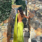 Grünes, modisches, elegantes, rückenfreies, langes, formelles Ballkleid, Abendkleid, Partykleid, NV3648