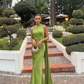 Grünes, modisches, elegantes, rückenfreies, langes, formelles Ballkleid, Abendkleid, Partykleid, NV3648