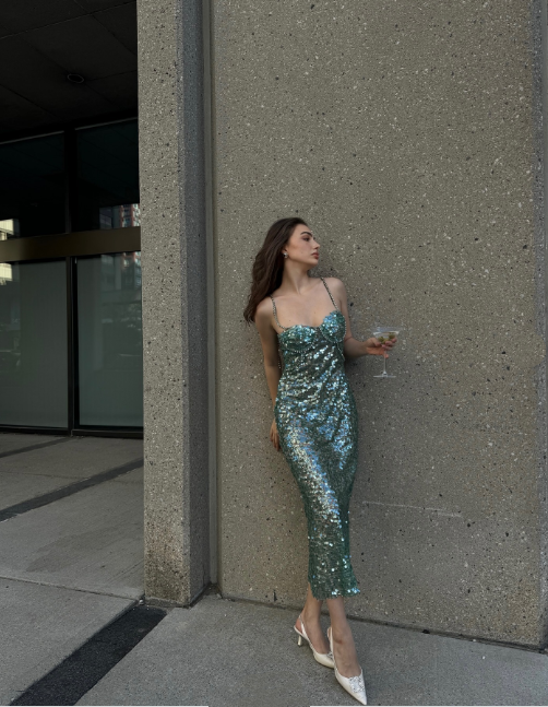 Robe de soirée longue à paillettes vertes brillantes, robe de cocktail, robe de soirée, robe de soirée, nv4759