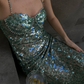 Robe de soirée longue à paillettes vertes brillantes, robe de cocktail, robe de soirée, robe de soirée, nv4759