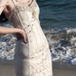 Elfenbeinweißes Vintage-elegantes langes Ballkleid, Abendkleid, Partykleid, nv4760