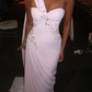 Robe de soirée longue en mousseline de soie, décolleté en cœur, élégante et rose, à fleurs, épaules dénudées, nv5217