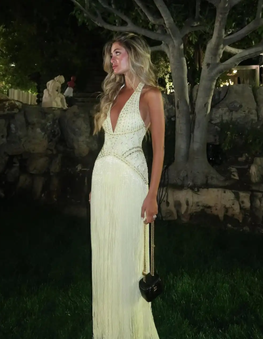 Gelbes, glänzendes, perlenbesetztes, elegantes, schulterfreies, langes Chiffon-Ballkleid, Abendkleid NV5218
