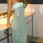 Grün/Silber/Burgund Tube Top elegantes sexy Paillettenkleid Damen Ballkleid Abendkleid Partykleid nv5257