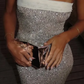 Grün/Silber/Burgund Tube Top elegantes sexy Paillettenkleid Damen Ballkleid Abendkleid Partykleid nv5257