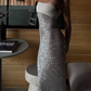 Grün/Silber/Burgund Tube Top elegantes sexy Paillettenkleid Damen Ballkleid Abendkleid Partykleid nv5257