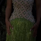 Robe de bal longue verte magnifique et exquise ornée de perles nv5324