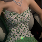 Robe de bal longue verte magnifique et exquise ornée de perles nv5324