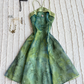 Grünes, elegantes Spaghettiträger-Chiffon-Kleid mit kurzen Hosenträgern, Heimkehrkleid, Partykleid, NV5398
