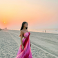 Red and pink gradient fashion suspenders long chiffon holiday party dress nv5407