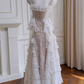 NiceVestidos - Robe longue élégante, tailleur français, ensemble deux pièces blanc tendance haut de gamme nv5547