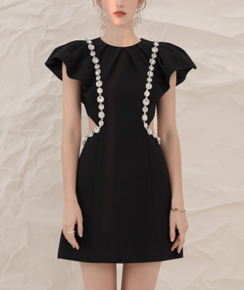 NiceVestidos-Kurzes Heimkehrkleid, schlichtes schwarzes Nischenlicht, Luxus-Abendkleid, Jahrestreffen, schwarzes Kleid, zierliches Bankettkleid, weiblich, nv5548