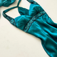 NiceVestidos--(Écharpe incluse) Robe de soirée longue en satin bleu-vert exquise, perlée à la main, longueur au sol, robe de bal, robe de banquet Nv5578