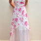 NiceVestidos--Pink Exquisite Floral Long Chiffon Prom Dress Homecoming Dress Fairy Dress Nv5584