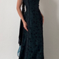 NiceVestidos - Dunkelgrünes Vintage-Ballkleid mit exquisitem Blumenmuster und langem Chiffon, Heimkehrkleid, Feenkleid, Nv5587