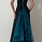 NiceVestidos - Dunkelgrünes Vintage-Ballkleid mit exquisitem Blumenmuster und langem Chiffon, Heimkehrkleid, Feenkleid, Nv5587