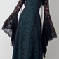 NiceVestidos - Dunkelgrünes Vintage-Ballkleid mit exquisitem Blumenmuster und langem Chiffon, Heimkehrkleid, Feenkleid, Nv5587