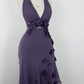 NiceVestidos - Lilafarbenes, langes Chiffon-Ballkleid mit Trägern und Blumenmuster, Nv5627